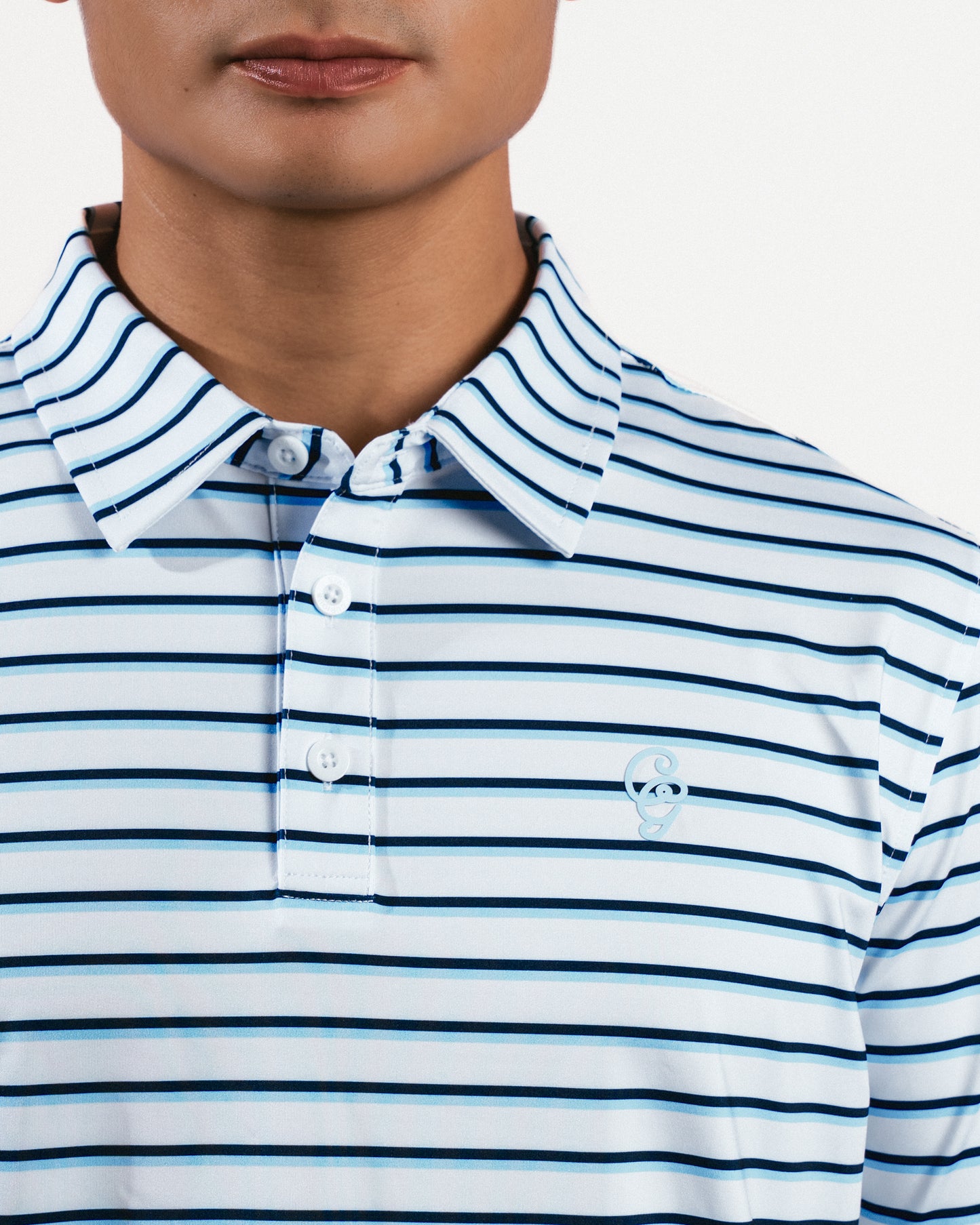 Club Stripe Polo - White